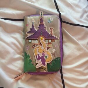 Loungefly Tangled Rapunzel Purple and Green Disney Zipper Wallet